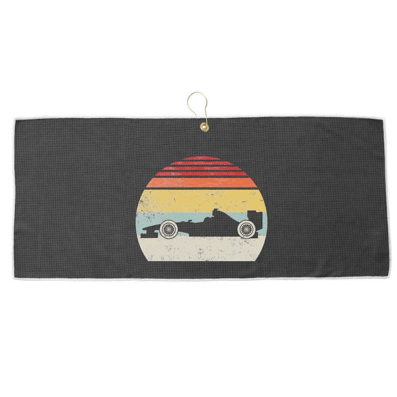 Vintage Retro Mechanic Sport Formula Race Car Large Microfiber Waffle Golf Towel