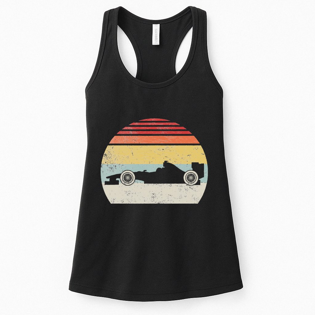 Vintage Retro Mechanic Sport Formula Race Car Womens Tank Top