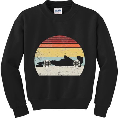 Vintage Retro Mechanic Sport Formula Race Car Kids Sweatshirt
