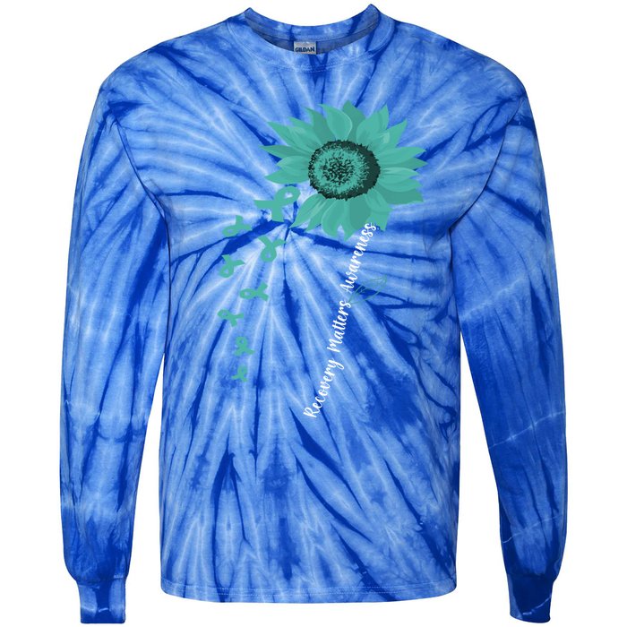 Vintage Recovery Matters Awareness Gift Tie-Dye Long Sleeve Shirt