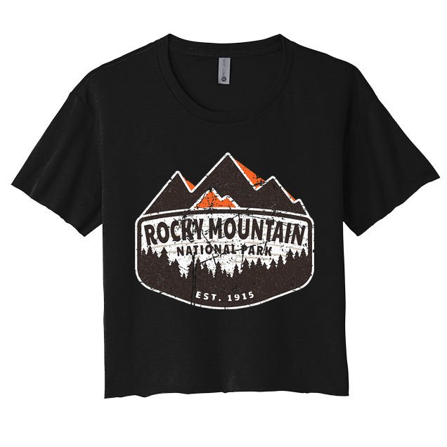 Vintage Rocky Mountain National Park Colorado Souvenir Crop Top