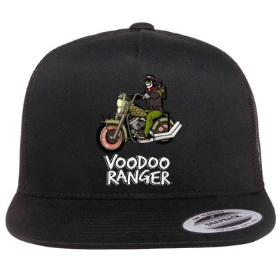 Voodoo Ranger Motorcycle Enthusiast Rider Graphic Top Flat Bill Trucker Hat