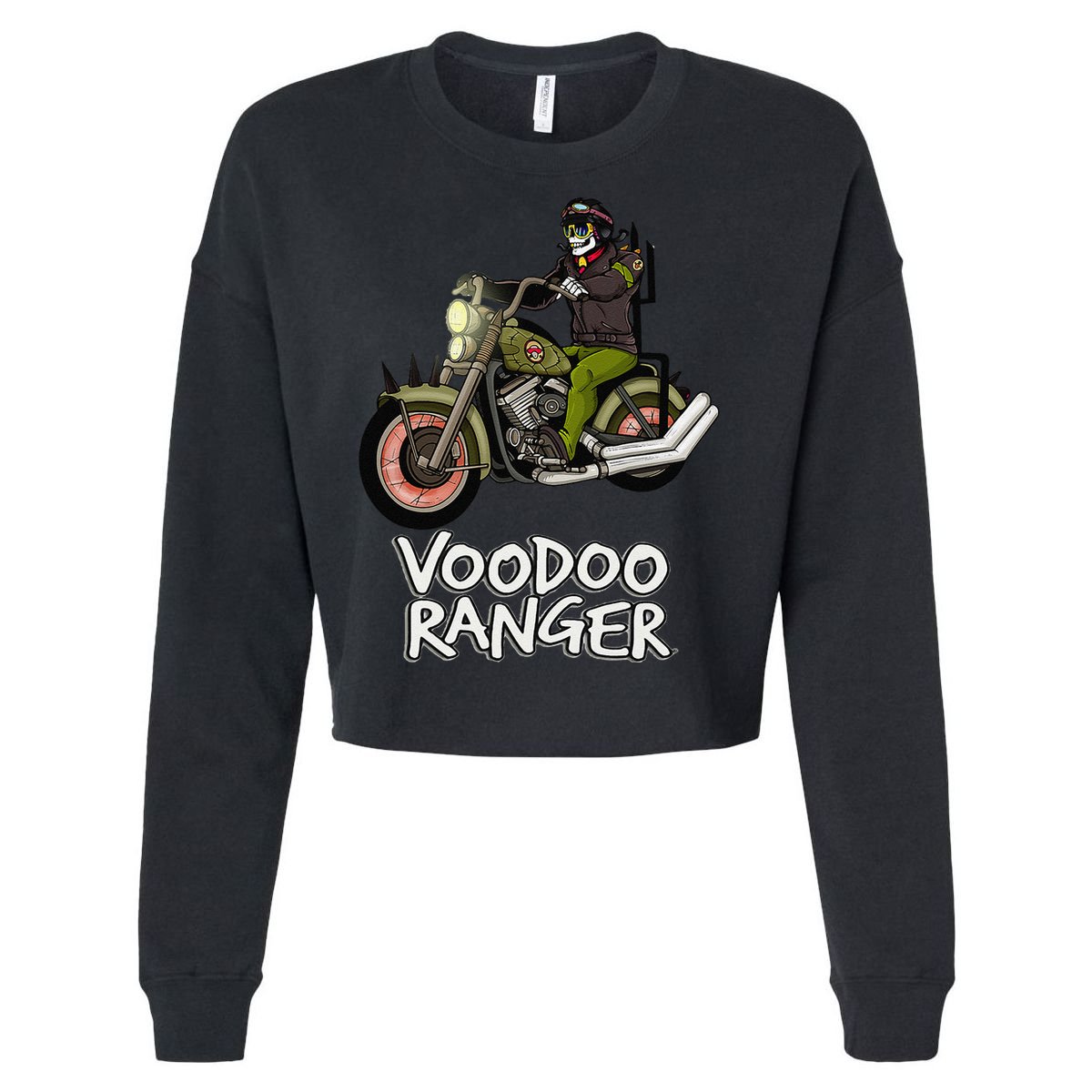 Voodoo Ranger Motorcycle Enthusiast Rider Graphic Top Cropped Pullover Crew