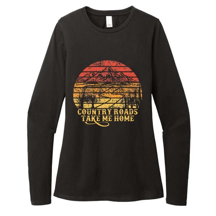 Vintage Retro Music Fans Country Roads Take Me Home Womens CVC Long Sleeve Shirt