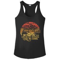 Vintage Retro Music Fans Country Roads Take Me Home Ladies PosiCharge Competitor Racerback Tank