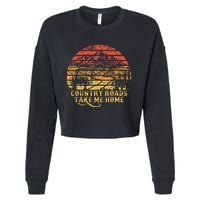 Vintage Retro Music Fans Country Roads Take Me Home Cropped Pullover Crew