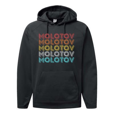 Vintage Retro Molotov Performance Fleece Hoodie