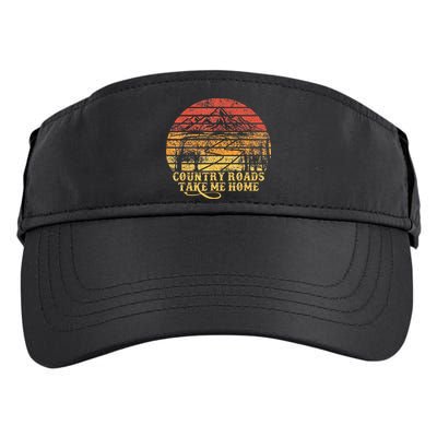 Vintage Retro Music Fans Country Roads Take Me Home Adult Drive Performance Visor