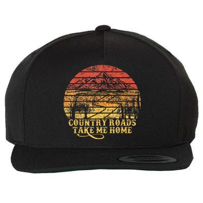 Vintage Retro Music Fans Country Roads Take Me Home Wool Snapback Cap