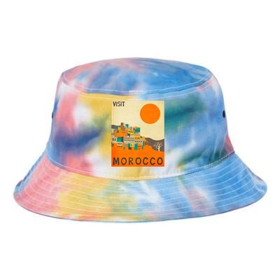 Vintage Retro Morocco Poster Tie Dye Newport Bucket Hat