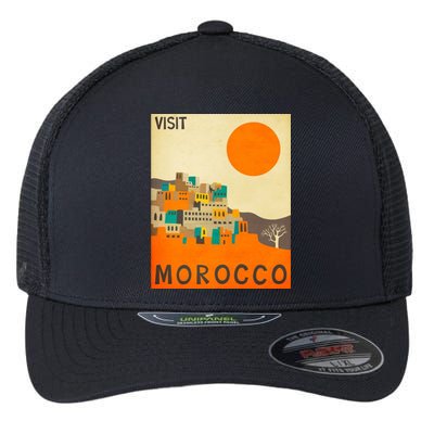 Vintage Retro Morocco Poster Flexfit Unipanel Trucker Cap