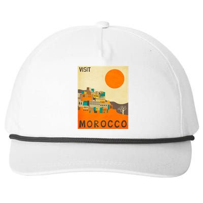 Vintage Retro Morocco Poster Snapback Five-Panel Rope Hat