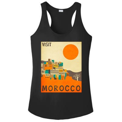 Vintage Retro Morocco Poster Ladies PosiCharge Competitor Racerback Tank