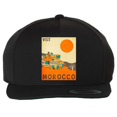 Vintage Retro Morocco Poster Wool Snapback Cap