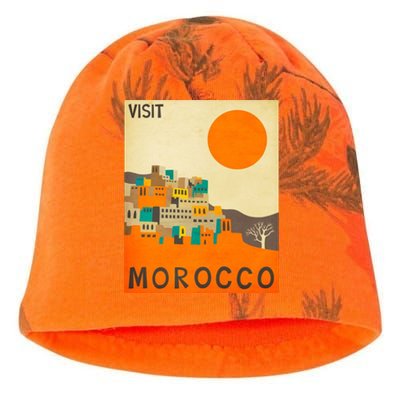 Vintage Retro Morocco Poster Kati - Camo Knit Beanie