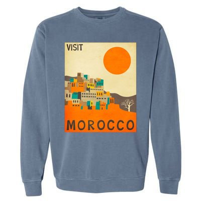 Vintage Retro Morocco Poster Garment-Dyed Sweatshirt