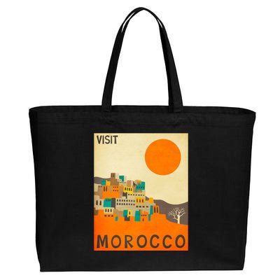 Vintage Retro Morocco Poster Cotton Canvas Jumbo Tote