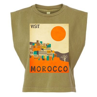 Vintage Retro Morocco Poster Garment-Dyed Women's Muscle Tee