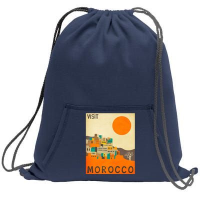 Vintage Retro Morocco Poster Sweatshirt Cinch Pack Bag