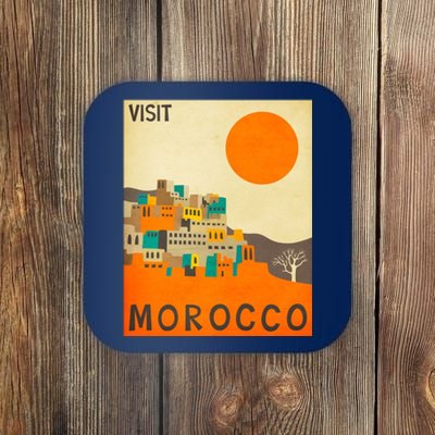 Vintage Retro Morocco Poster Coaster