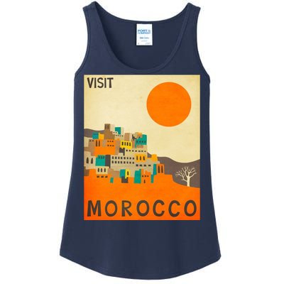 Vintage Retro Morocco Poster Ladies Essential Tank