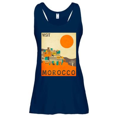 Vintage Retro Morocco Poster Ladies Essential Flowy Tank