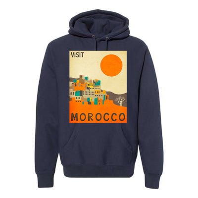 Vintage Retro Morocco Poster Premium Hoodie