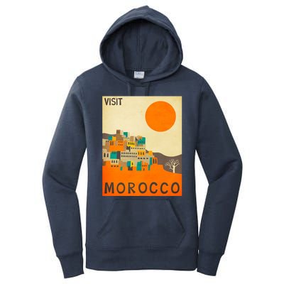 Vintage Retro Morocco Poster Women's Pullover Hoodie