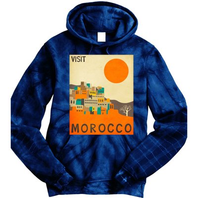 Vintage Retro Morocco Poster Tie Dye Hoodie