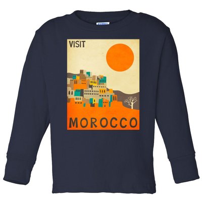 Vintage Retro Morocco Poster Toddler Long Sleeve Shirt