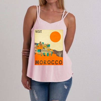 Vintage Retro Morocco Poster Women's Strappy Tank