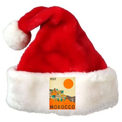 Vintage Retro Morocco Poster Premium Christmas Santa Hat