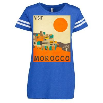 Vintage Retro Morocco Poster Enza Ladies Jersey Football T-Shirt