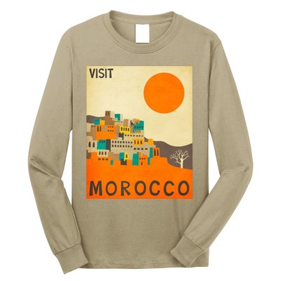 Vintage Retro Morocco Poster Long Sleeve Shirt