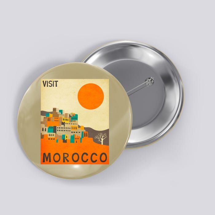 Vintage Retro Morocco Poster Button