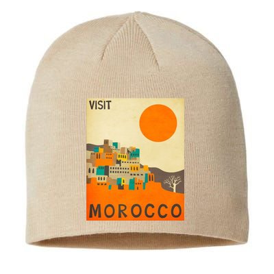 Vintage Retro Morocco Poster Sustainable Beanie