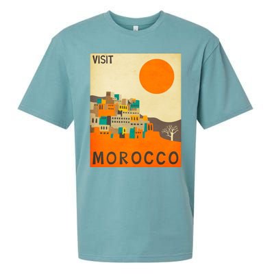 Vintage Retro Morocco Poster Sueded Cloud Jersey T-Shirt