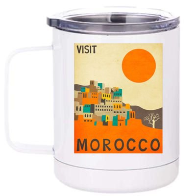 Vintage Retro Morocco Poster 12 oz Stainless Steel Tumbler Cup