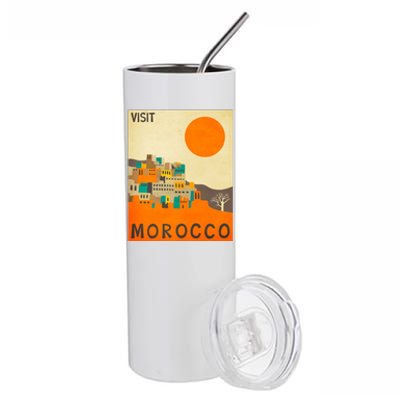 Vintage Retro Morocco Poster Stainless Steel Tumbler