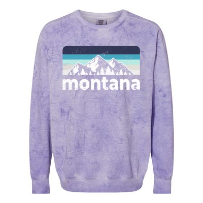 Vintage Retro Montana Mountain Adventure Outdoor Big Sky Funny Gift Colorblast Crewneck Sweatshirt