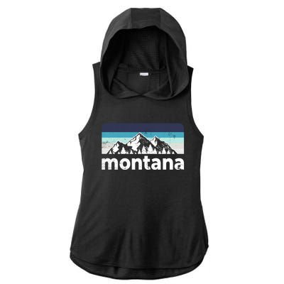 Vintage Retro Montana Mountain Adventure Outdoor Big Sky Funny Gift Ladies PosiCharge Tri-Blend Wicking Draft Hoodie Tank