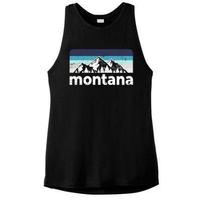 Vintage Retro Montana Mountain Adventure Outdoor Big Sky Funny Gift Ladies PosiCharge Tri-Blend Wicking Tank