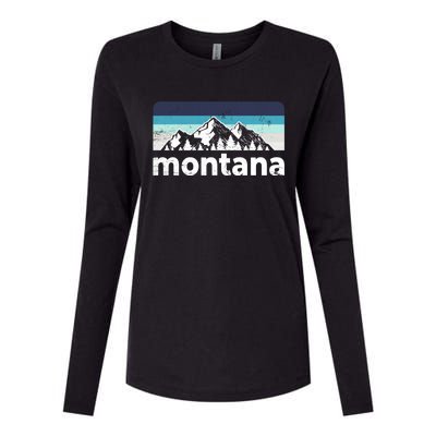 Vintage Retro Montana Mountain Adventure Outdoor Big Sky Funny Gift Womens Cotton Relaxed Long Sleeve T-Shirt