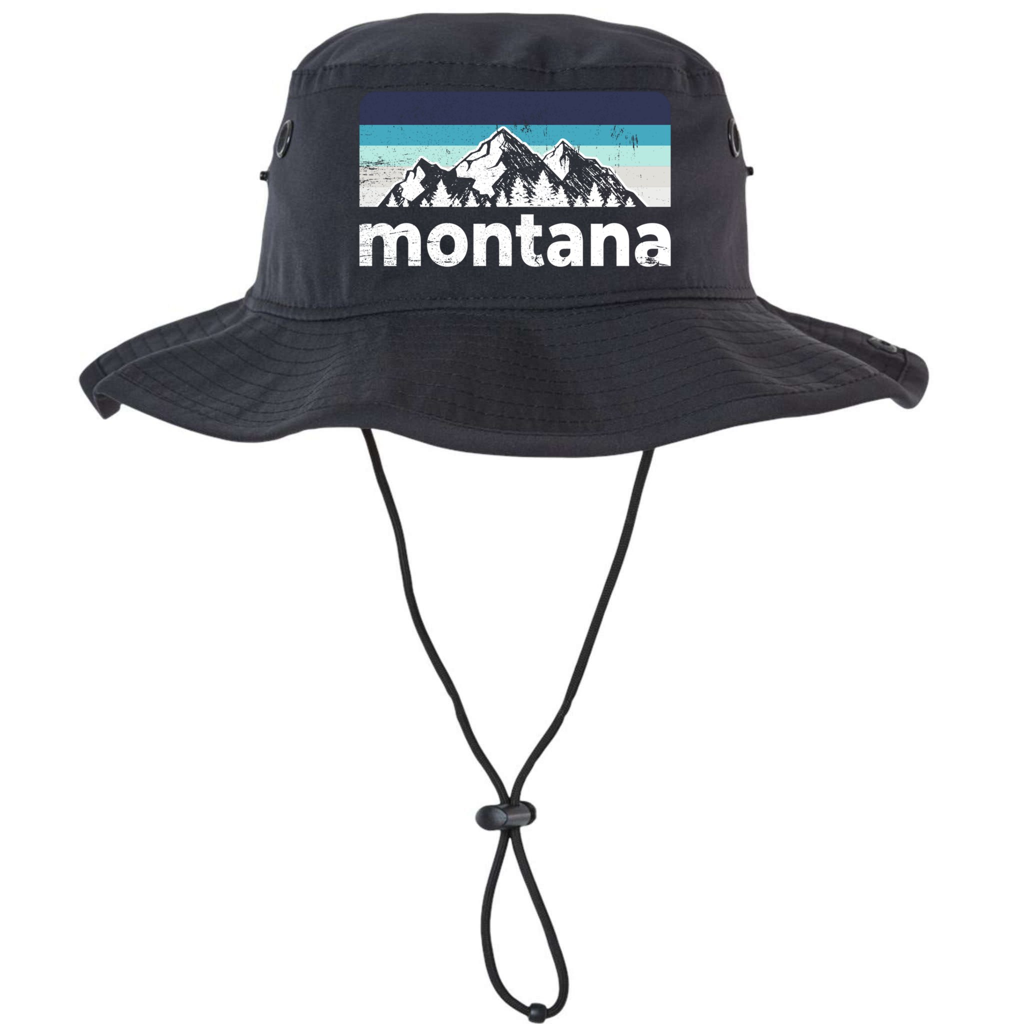 Vintage Retro Montana Mountain Adventure Outdoor Big Sky Funny Gift Bucket Hat