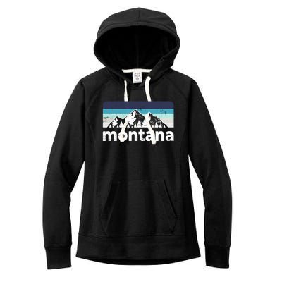 Vintage Retro Montana Mountain Adventure Outdoor Big Sky Funny Gift Women's Fleece Hoodie