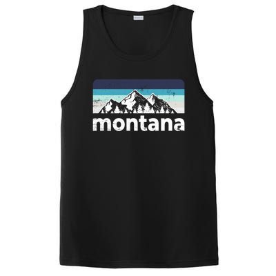 Vintage Retro Montana Mountain Adventure Outdoor Big Sky Funny Gift PosiCharge Competitor Tank