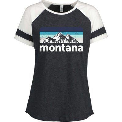 Vintage Retro Montana Mountain Adventure Outdoor Big Sky Funny Gift Enza Ladies Jersey Colorblock Tee