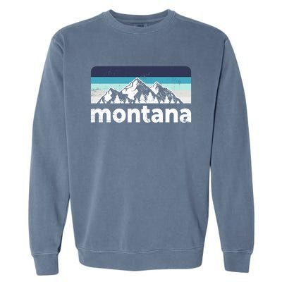 Vintage Retro Montana Mountain Adventure Outdoor Big Sky Funny Gift Garment-Dyed Sweatshirt