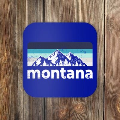 Vintage Retro Montana Mountain Adventure Outdoor Big Sky Funny Gift Coaster