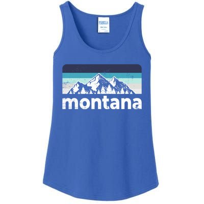 Vintage Retro Montana Mountain Adventure Outdoor Big Sky Funny Gift Ladies Essential Tank